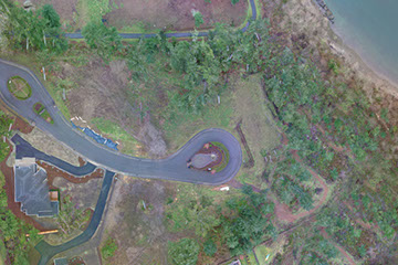 Aerial view of contruction site photographed with a drone