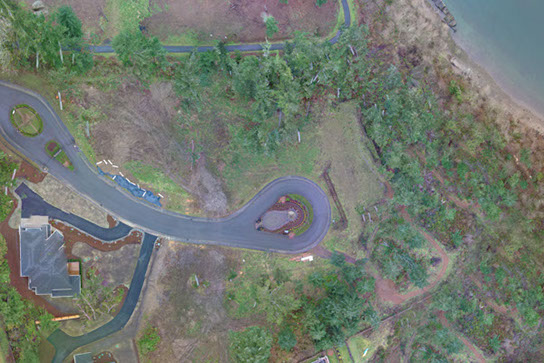 Aerial photo of a development plot.